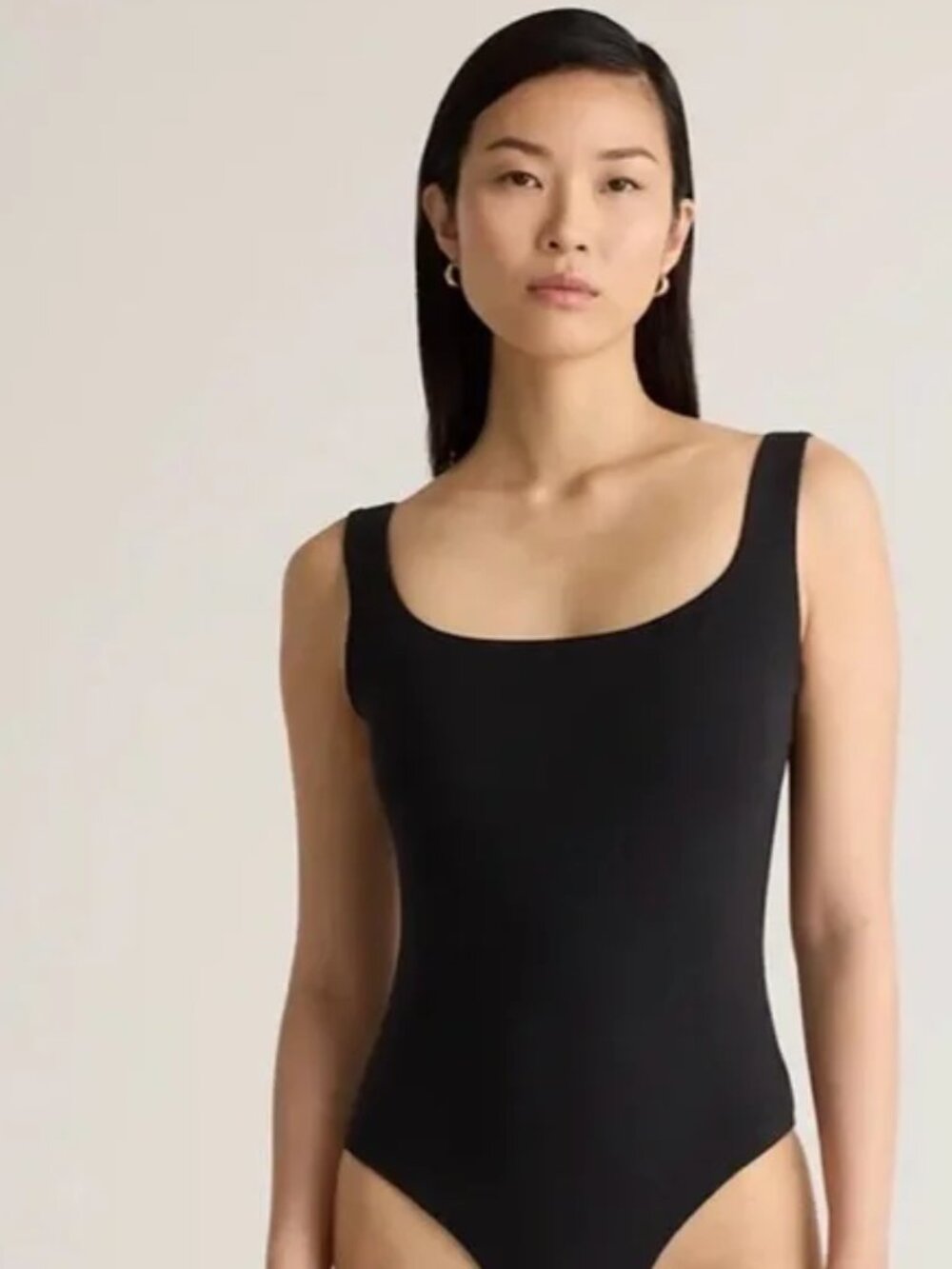 Quince Stretch Cotton Jersey Square Neck Tank Body Suit Women's Size Small New